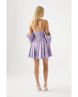 Aje Zorina Sweetheart Mini Dress in Lilac Size AU 8 for rent on The Volte - image 4