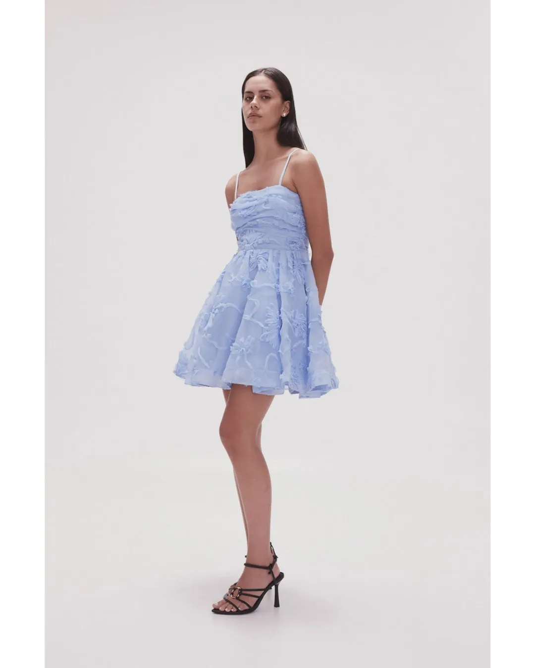 Aje Evangeline Mini Dress Light Sky Blue Size AU 12 for rent on The Volte - main image