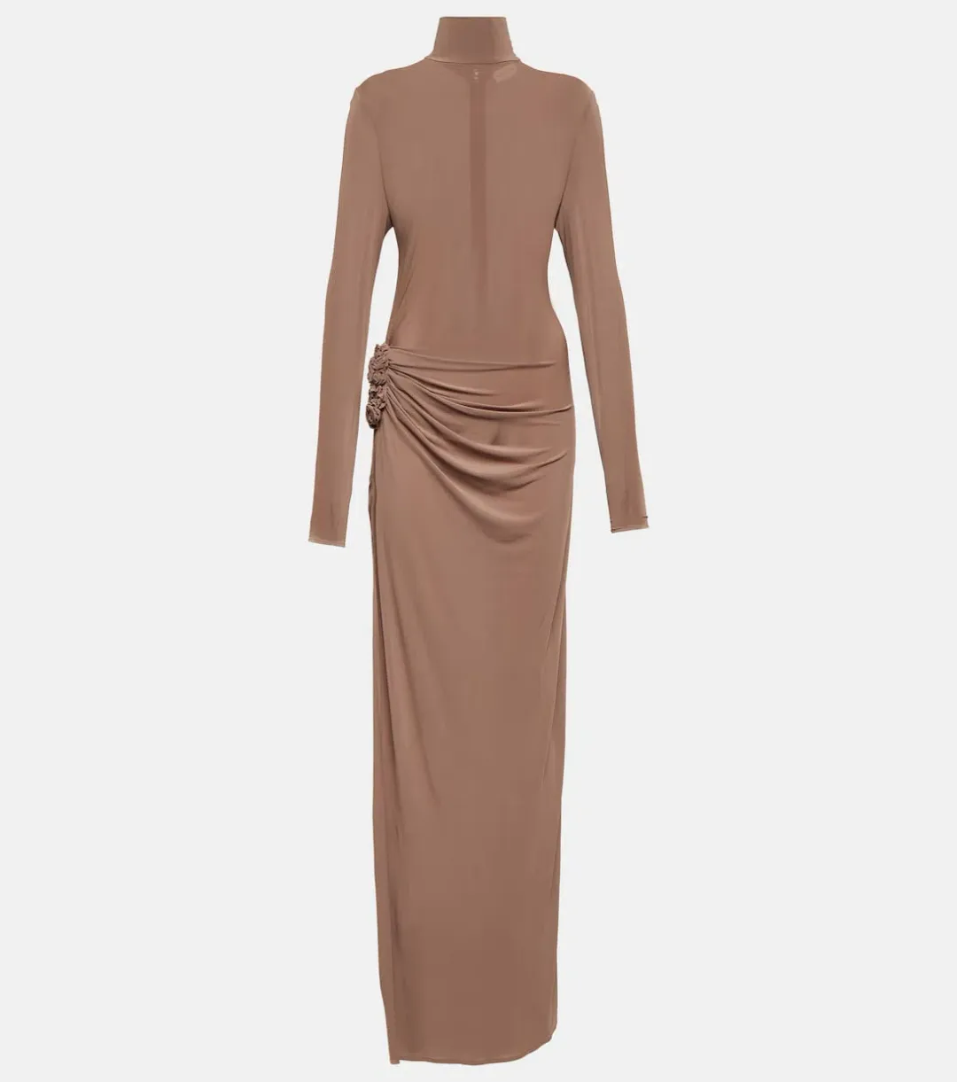 Magda Butrym Floral Applique Jersey Maxi Dress Nude Size 38/ AU 8 for rent on The Volte - main image