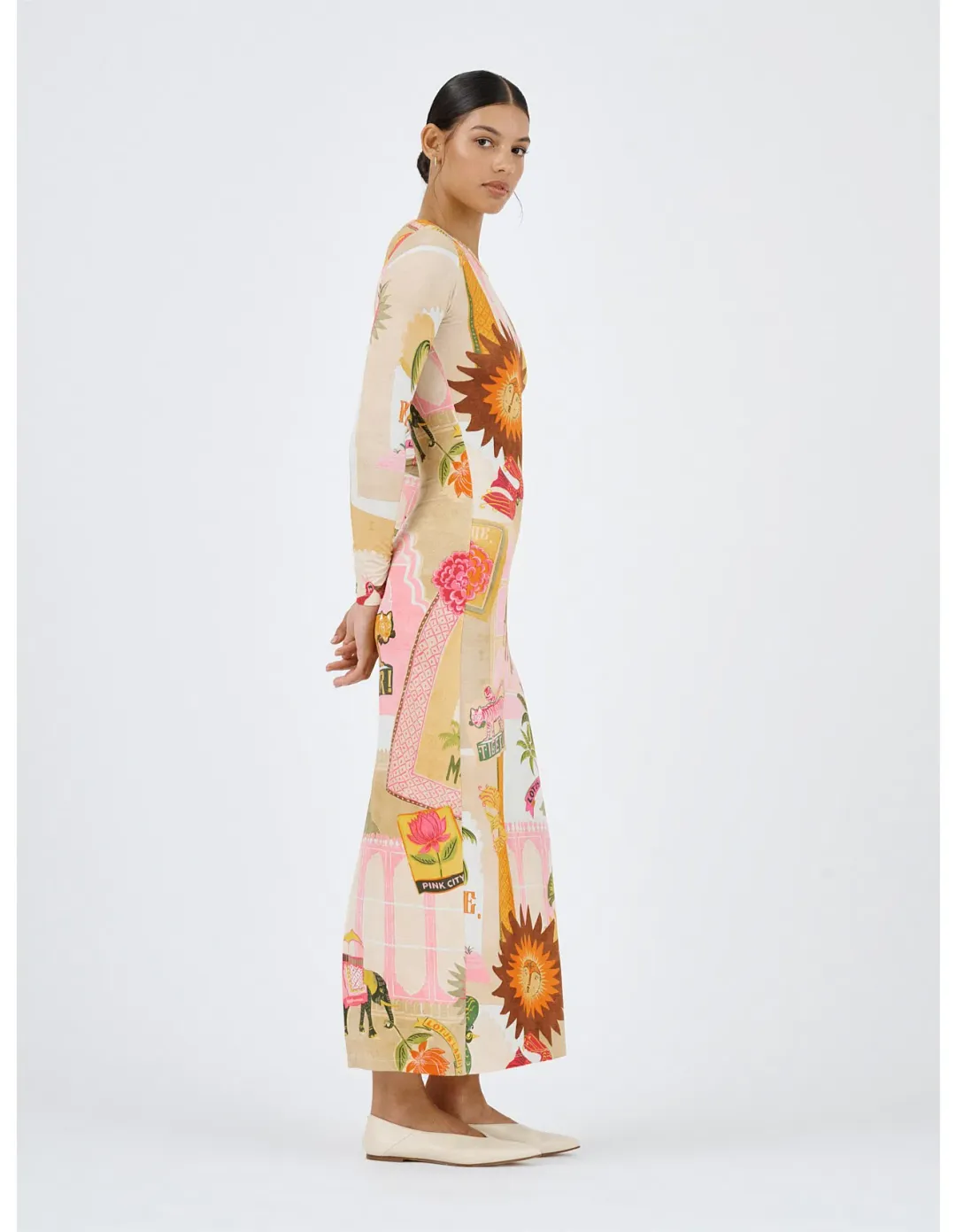 Roame Bazaar Dress Pink City Print Size 1/Au 8 for rent on The Volte - main image