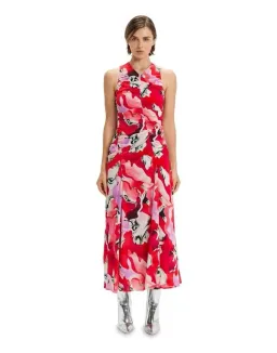Cue Ruched Marble Midi Dress Print Size 10 for rent on The Volte - image 1
