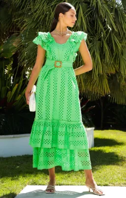 Sacha Drake Waikiki Midi Beach Dress Green Size 14 for rent on The Volte - image 1
