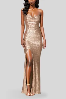 Nookie Valentina Dress in Rose Gold Size 8 for rent on The Volte - image 2