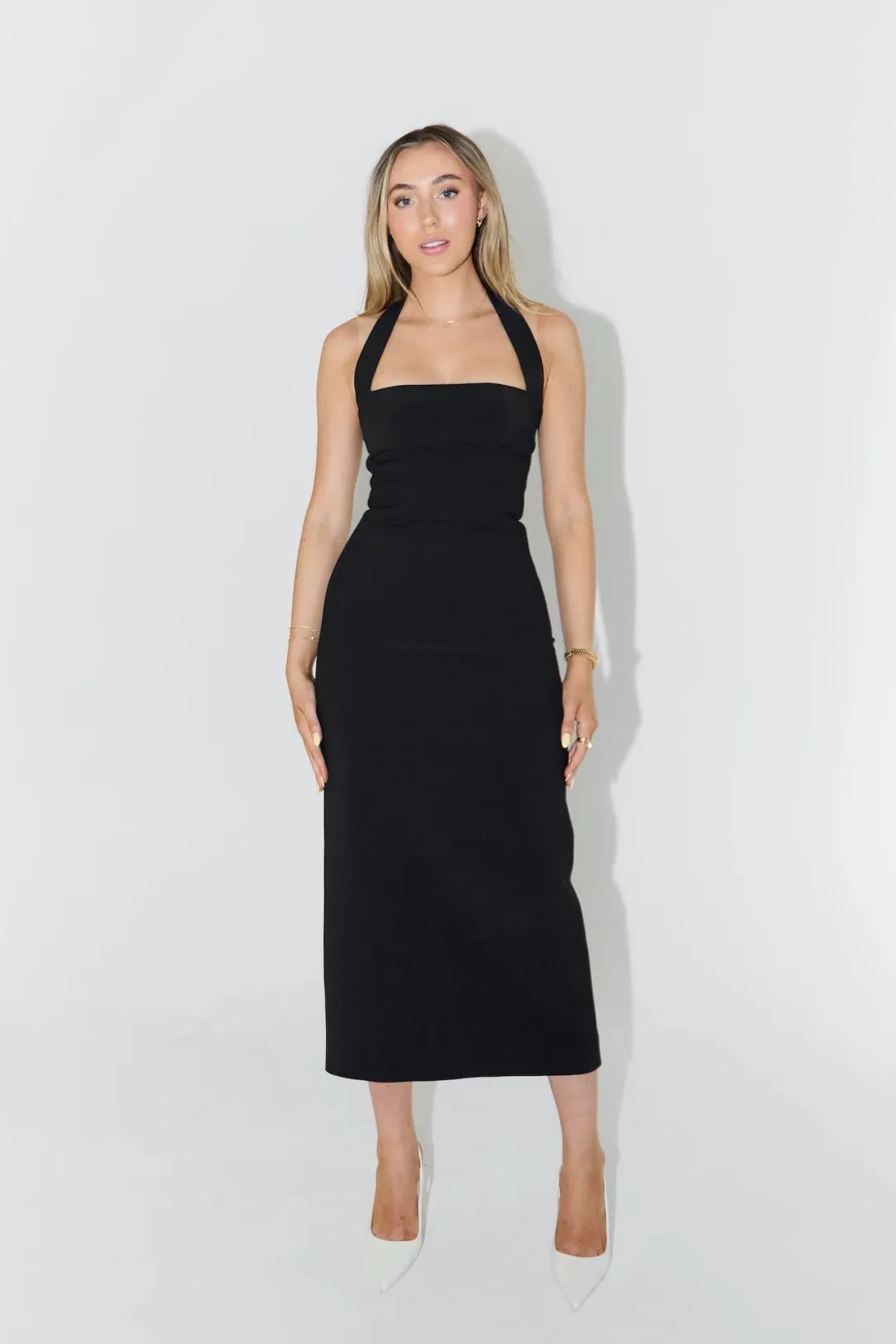 Odd Muse Ultimate Muse Halter Neck Midi Dress Navy Size 10 for rent on The Volte - main image