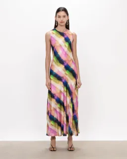 Veronika Maine Murano Check Satin Midi Dress Multi Size AU 10 for rent on The Volte - image 1
