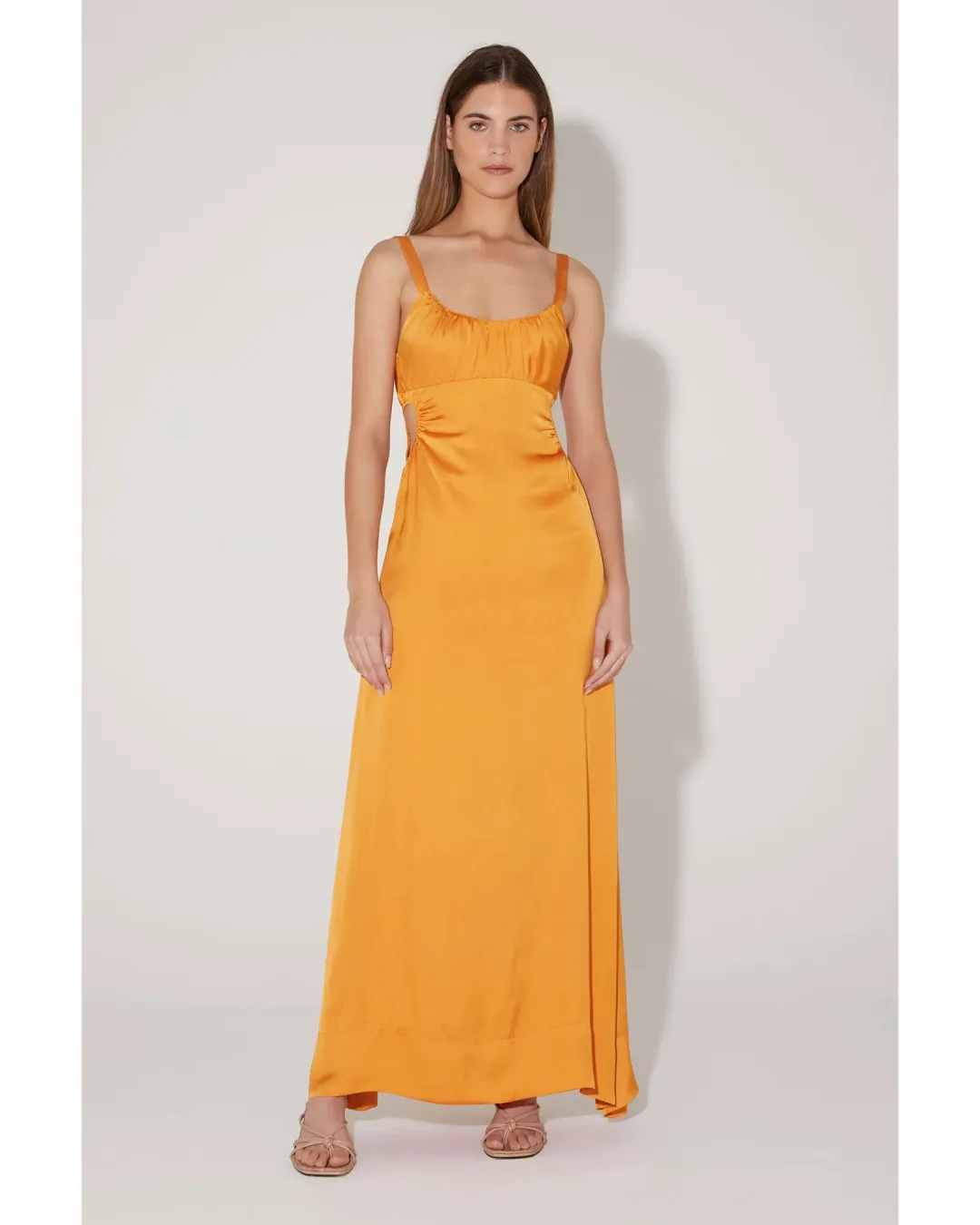 Hansen and Gretel Carlos Maxi Dress in Orange Size Medium / AU 10 for rent on The Volte - main image