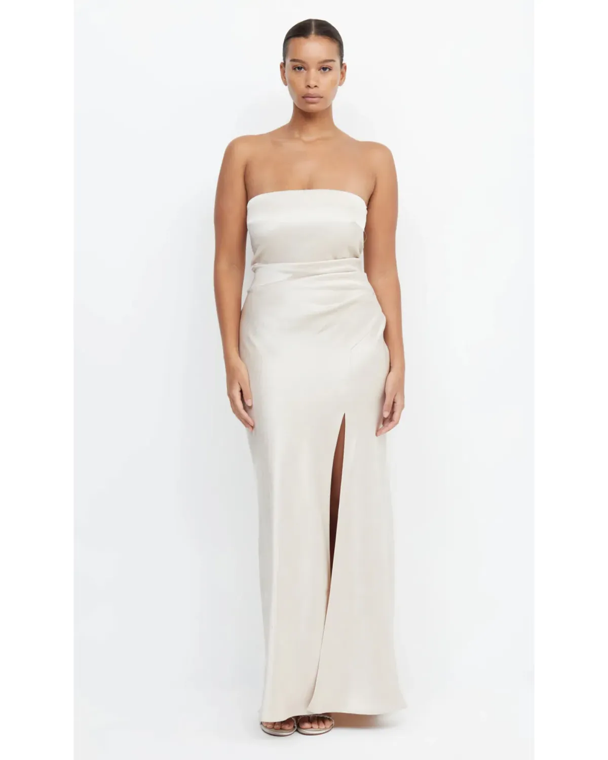 Bec & Bridge The Dreamer Strapless Dress in Sand Size AU 8 for rent on The Volte - main image