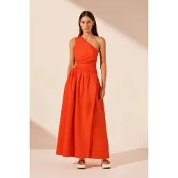 Shona Joy Asymmetrical Cutout Maxi Dress Hibiscus Size AU 8 for rent on The Volte - image 1
