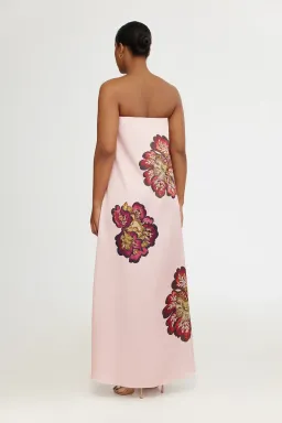 Significant Other Satin Floral Strapless Maxi Dress Size 10 for rent on The Volte - image 2