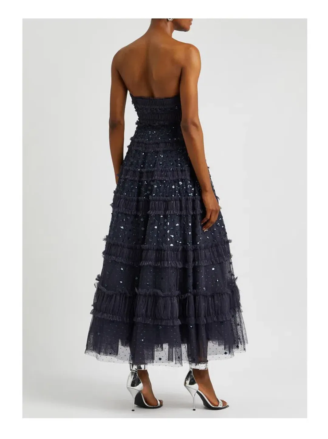 Needle and Thread Strapless Dot Shimmer Gown Black 12 for rent on The Volte - main image