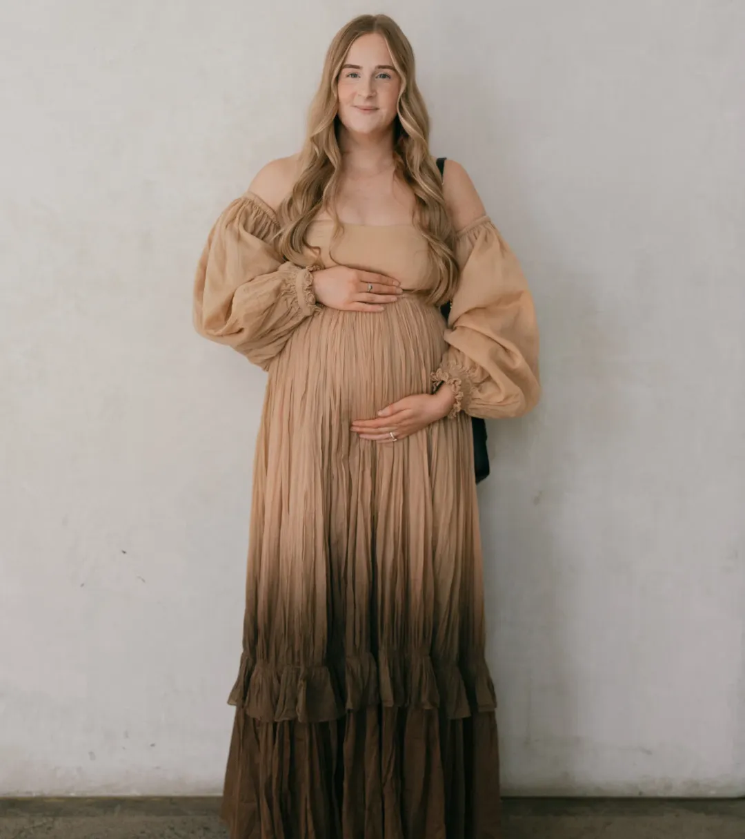 Rooh Collective Poppy Ombre Maxi Dress Brown Multi Size L / AU 12 for rent on The Volte - main image