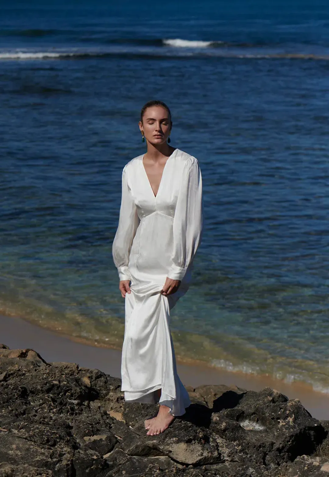 MLM the Label Open Back Lennon Gown Cream Size 8 for rent on The Volte - main image