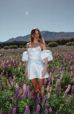 Aston Bridal Miranda Mini Dress White Size 8 for rent on The Volte - image 2