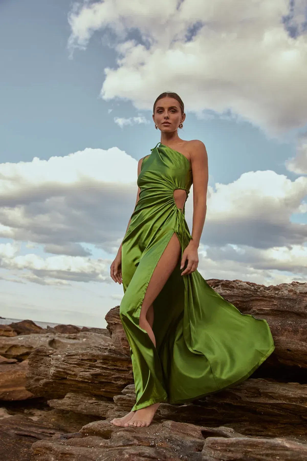 Sonya Moda Nour Dress in Olive Size 12 for rent on The Volte - main image