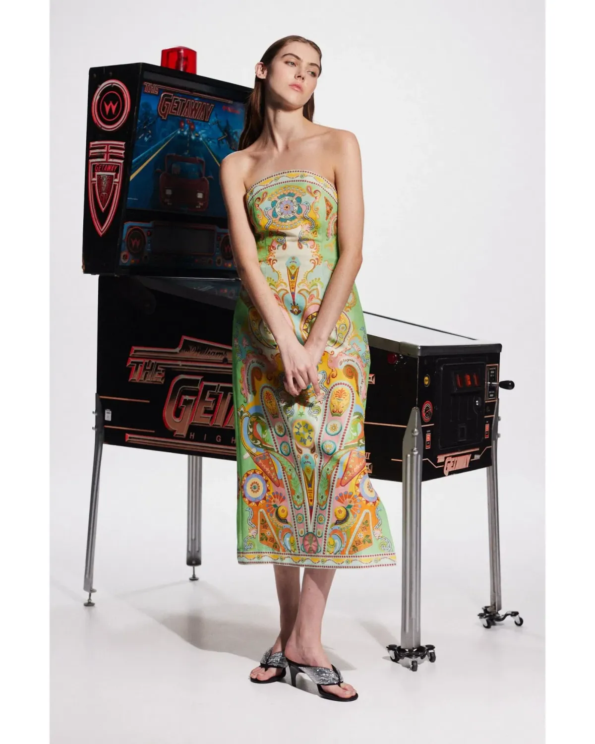 Alemais Pinball Bodice Midi Dress Print Size AU 6 for rent on The Volte - main image