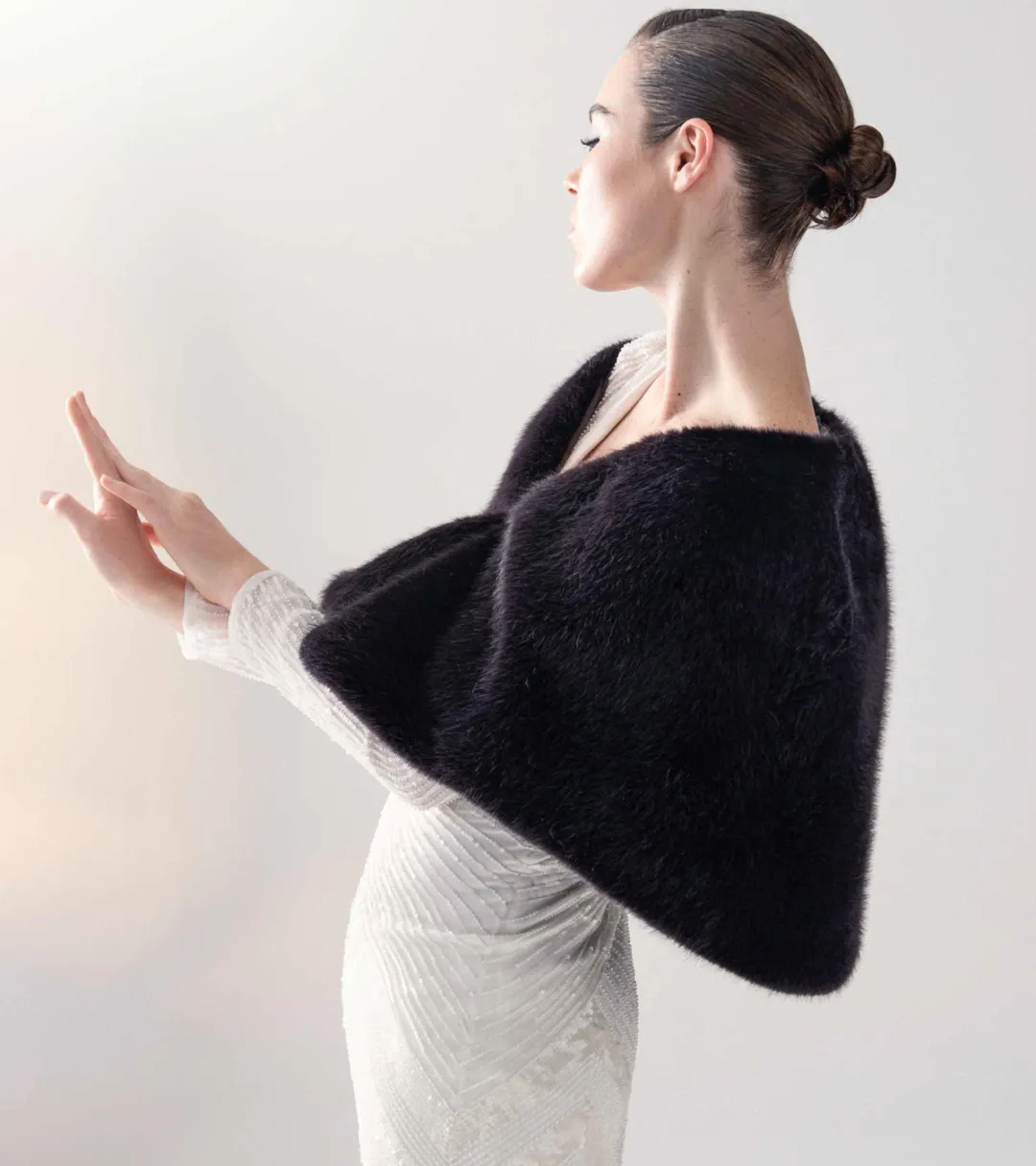 Unreal Fur Yasmine Wrap Black OS for rent on The Volte - main image