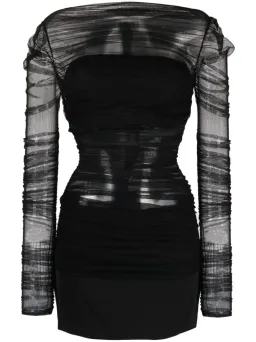 Christopher Esber Semblance Tulle Overlay Mini Dress Black Size 10 for rent on The Volte - image 5