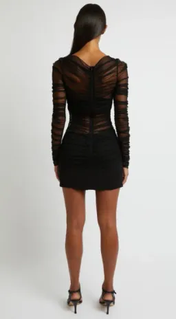 Christopher Esber Semblance Tulle Overlay Mini Dress Black Size 10 for rent on The Volte - image 3
