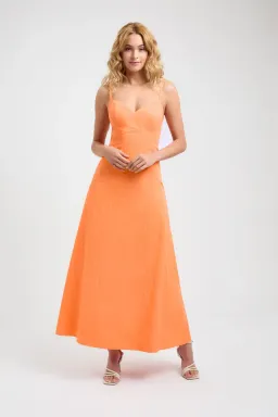 Kookai Maguy Maxi Dress Tangerine Size 8 for rent on The Volte - image 1