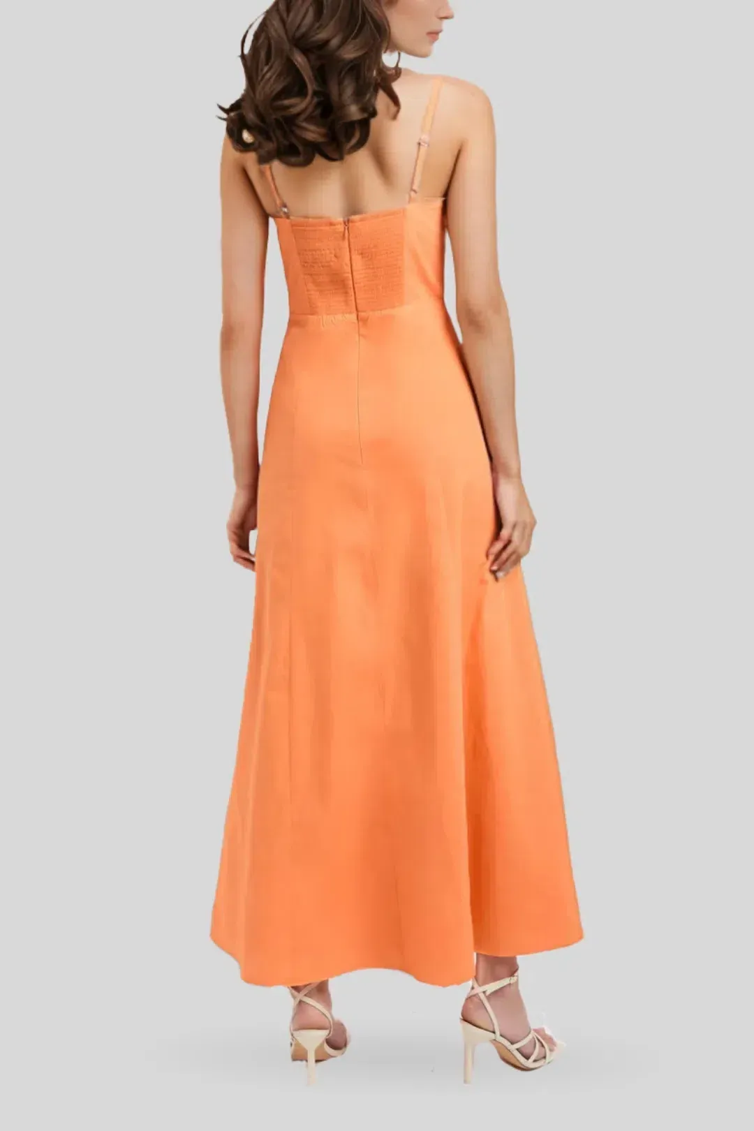 Kookai Maguy Maxi Dress Tangerine Size 8 for rent on The Volte - main image