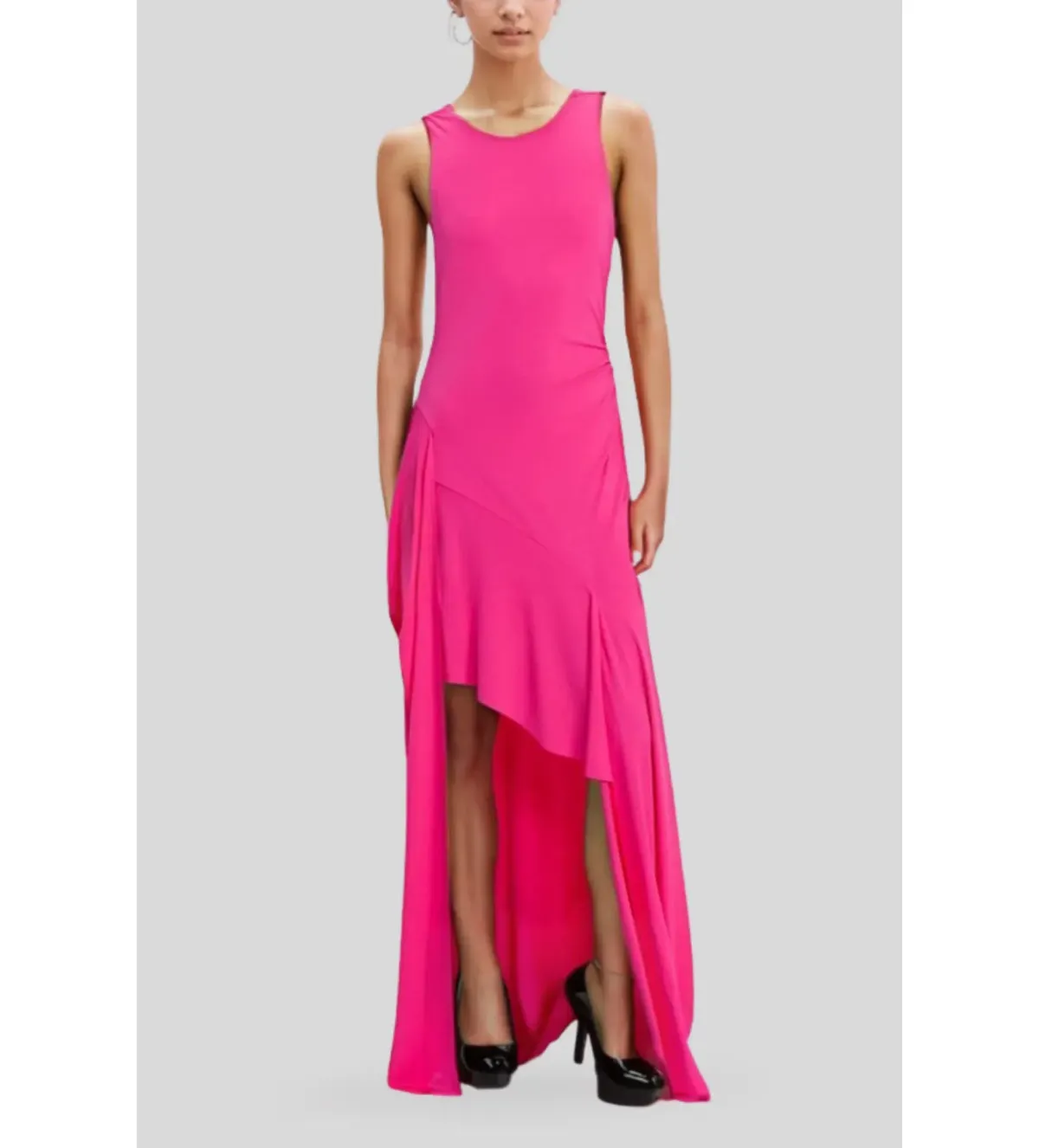 CUE Fuschia Floor Length Cowl Back Gown Size 10 for rent on The Volte - main image