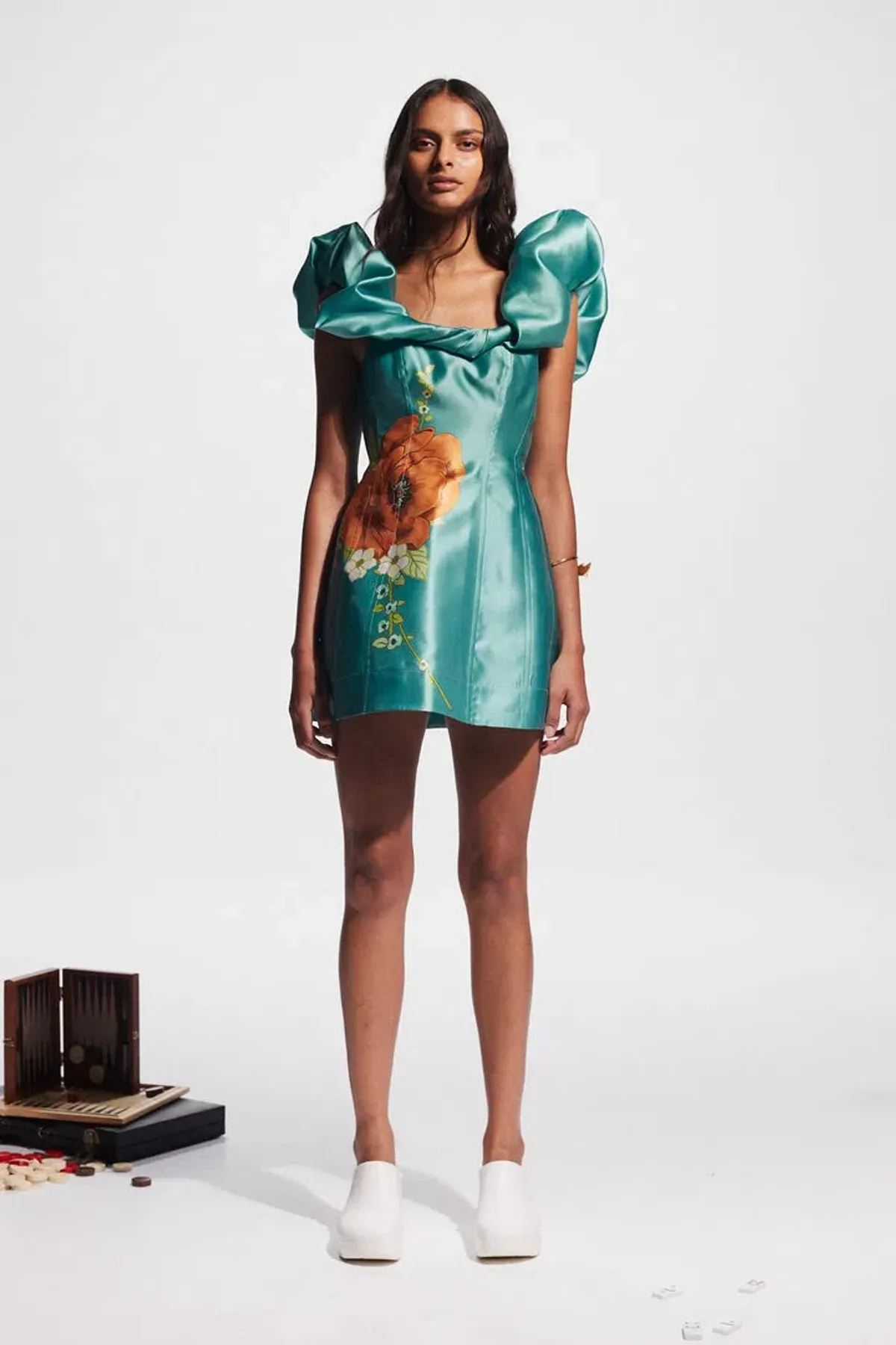 Alemais Regent Jade Mini Dress Floral Size 6 for rent on The Volte - main image