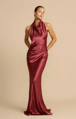 Arcina Ori Gaia Dress Burgundy Size XS Altered Shorter for rent on The Volte - image 2