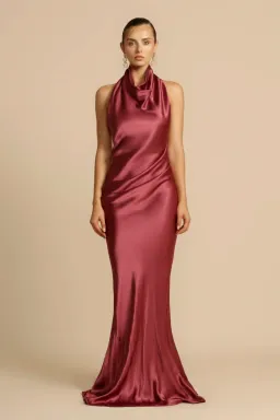 Arcina Ori Gaia Dress Burgundy Size XS Altered Shorter for rent on The Volte - image 5