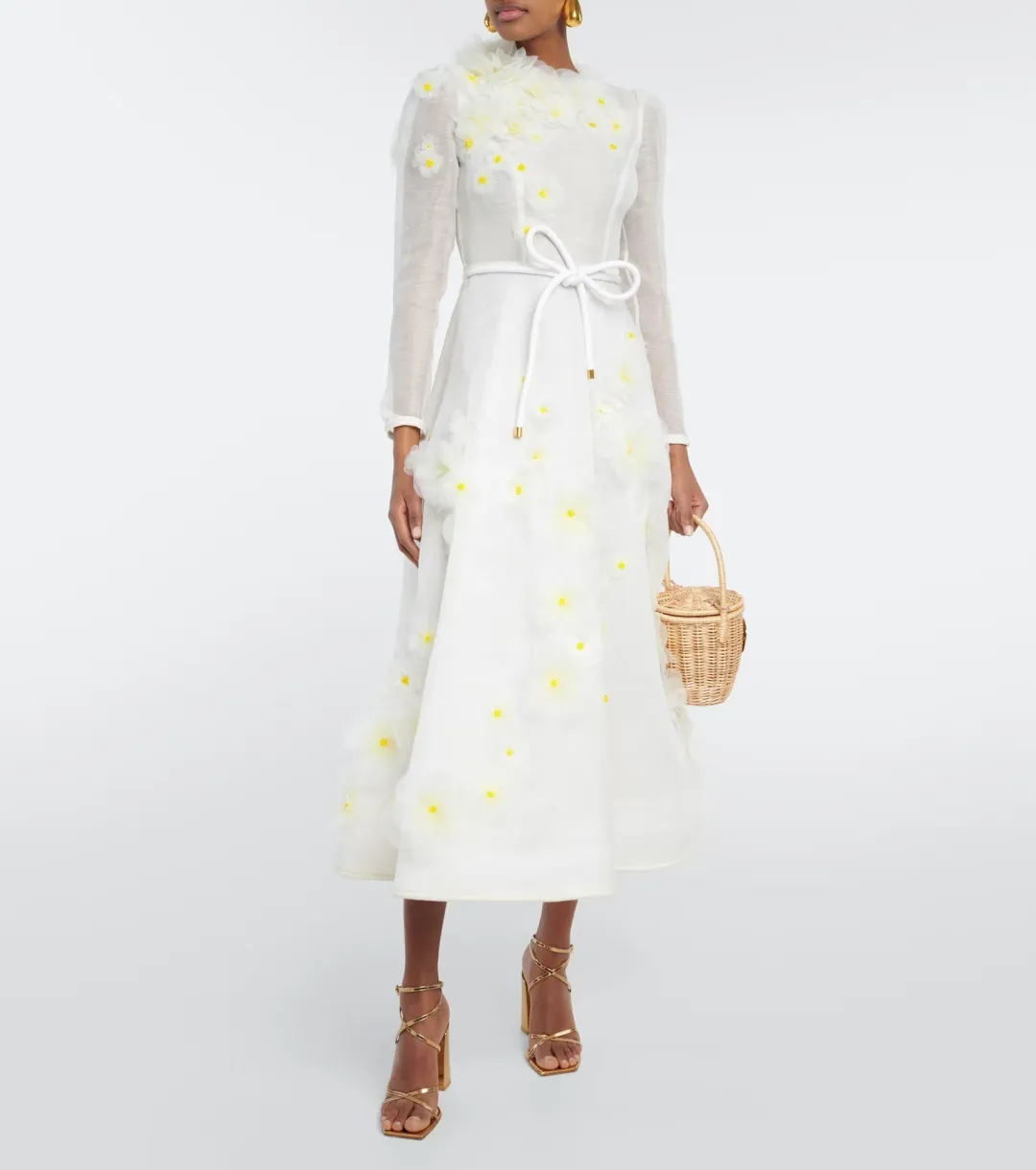 Zimmermann Matchmaker Daisy Midi Dress Ivory Size 2 / AU 12 for rent on The Volte - main image