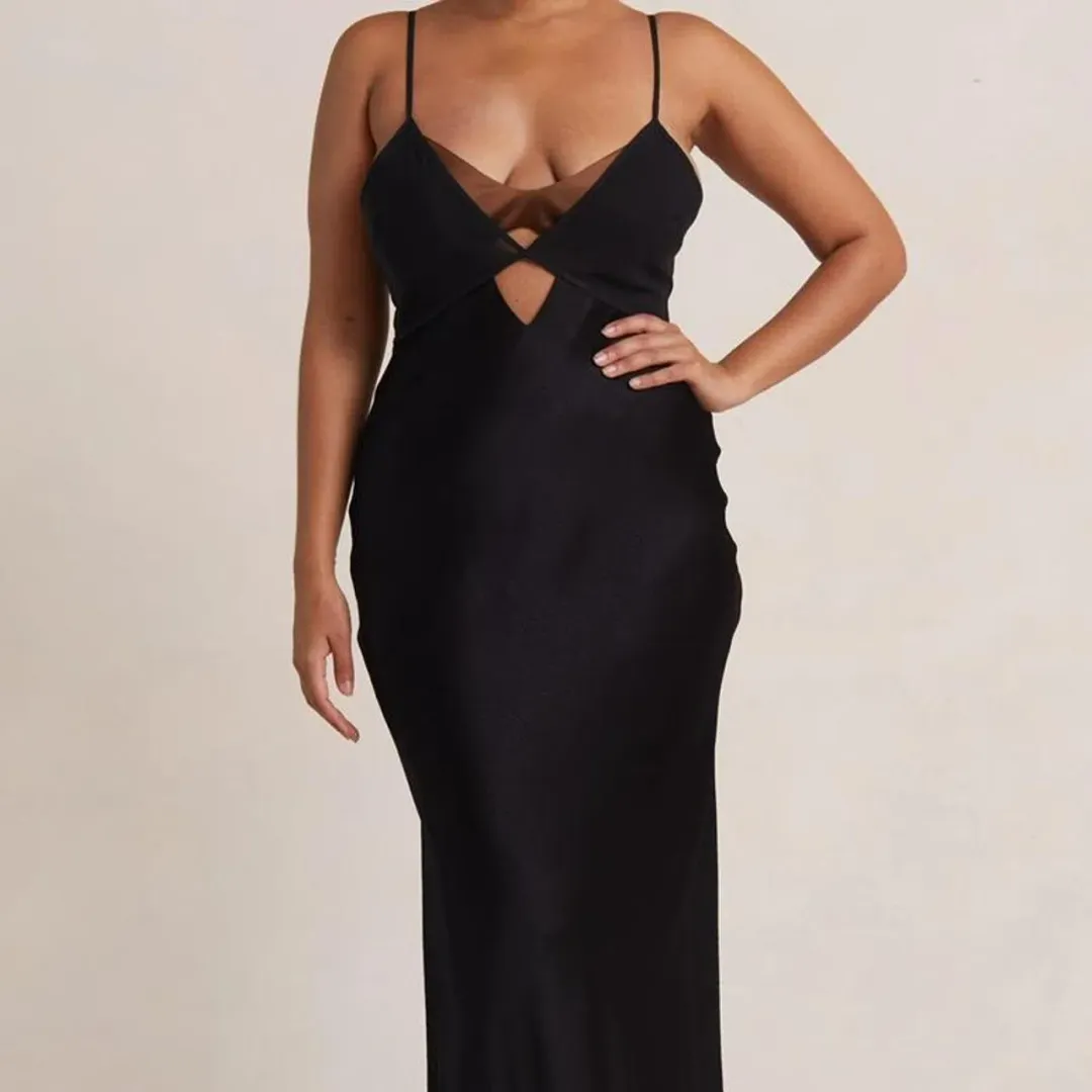 Bec & Bridge Heather Maxi Dress Black & Choc Brown Size AU 12 for rent on The Volte - main image