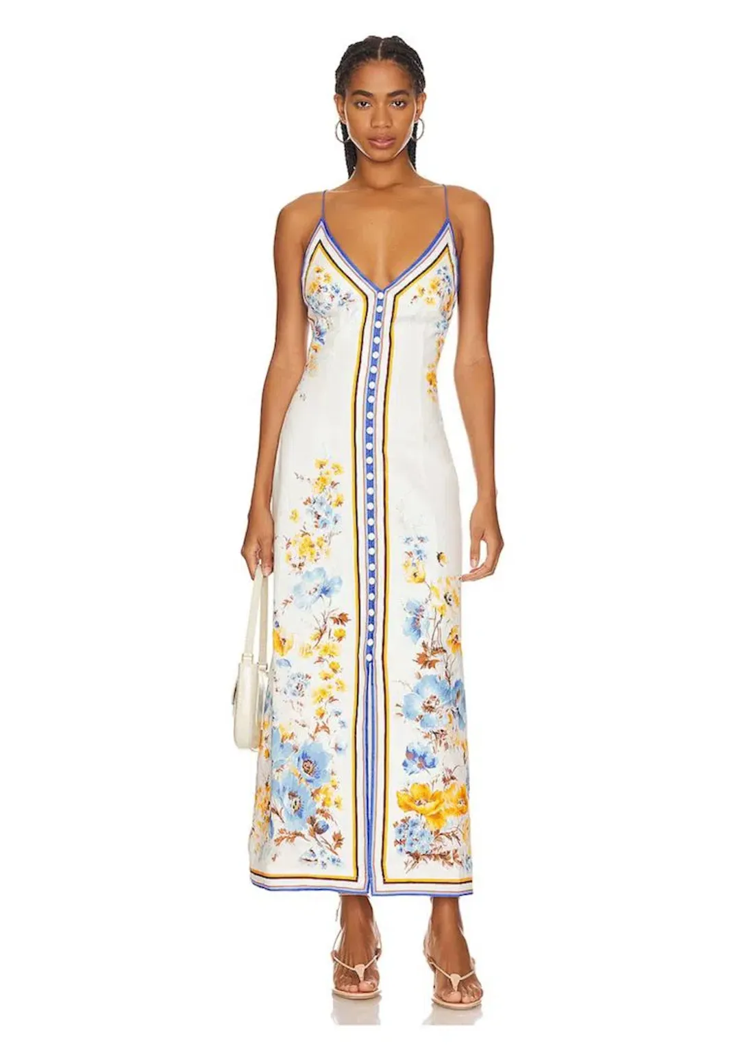 Zimmermann Halcyon Slip Dress Orange/Blue Floral Size 2 / AU 12 for rent on The Volte - main image