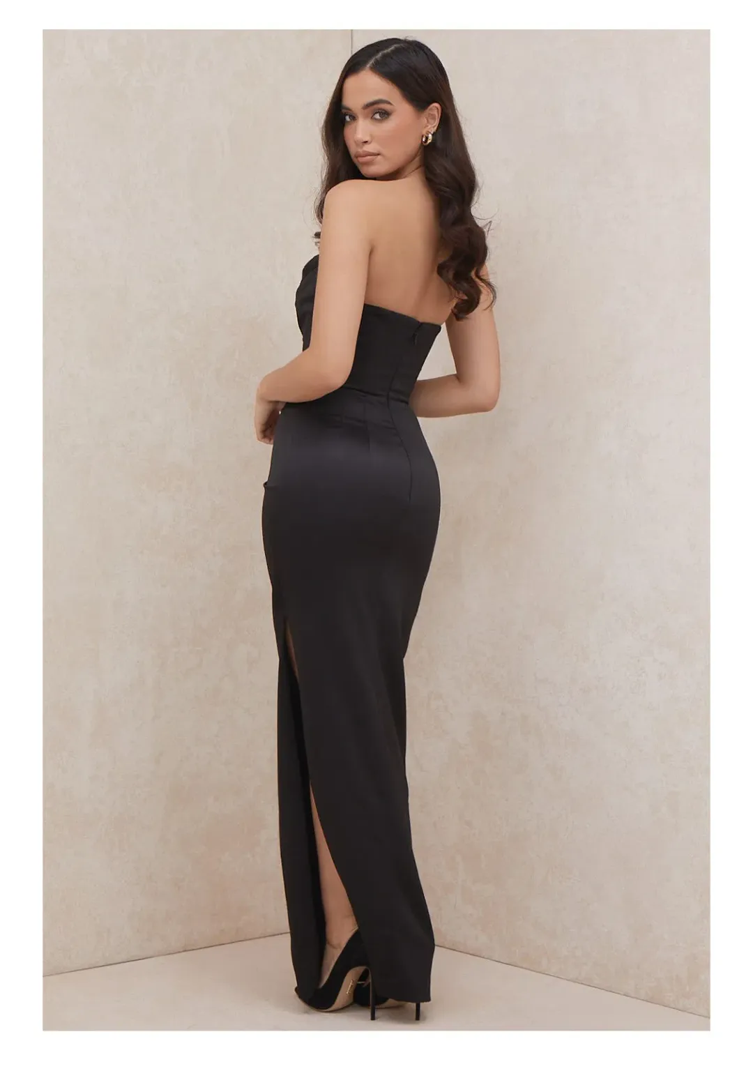 House of CB Adrienne Strapless Maxi Dress Black Size 6 for rent on The Volte - main image