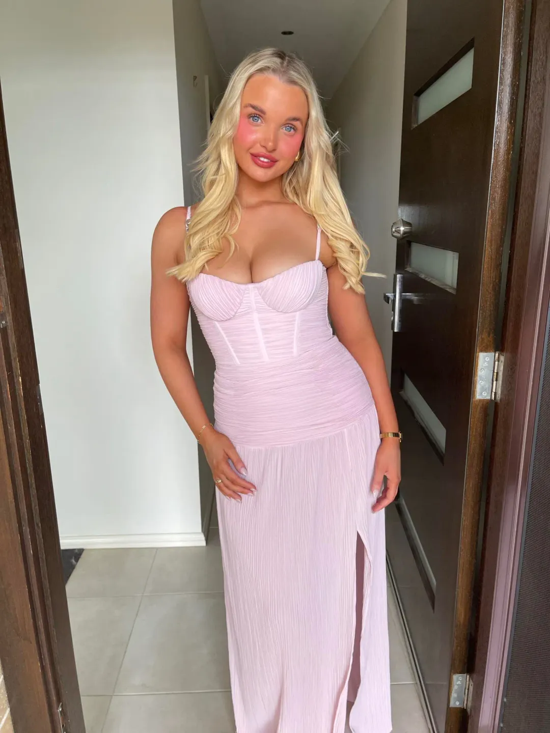 Manning Cartell Double Time Pleat Dress in Hydrangea Size 8 for rent on The Volte - main image