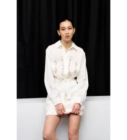 Alemais Pegasus Embroidered Mini Dress White Size AU 8  for rent on The Volte - image 1