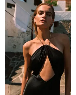 Shona Joy Lydie Chain Halter Maxi Dress Black Size AU 8 for rent on The Volte - image 4