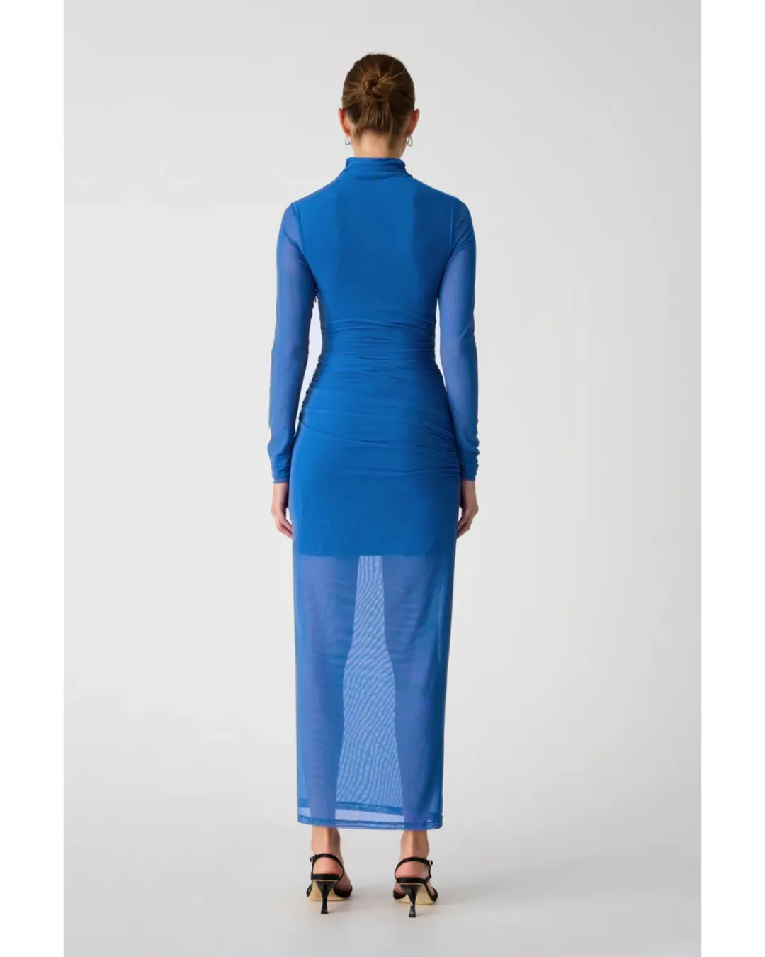 Misha Madigral Mesh Midi Dress Azure Blue Size AU 8 for rent on The Volte - main image