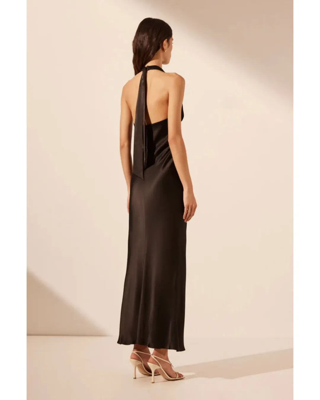 Shona Joy La Lune Halter Midi Dress Black Size AU 8 for rent on The Volte - main image