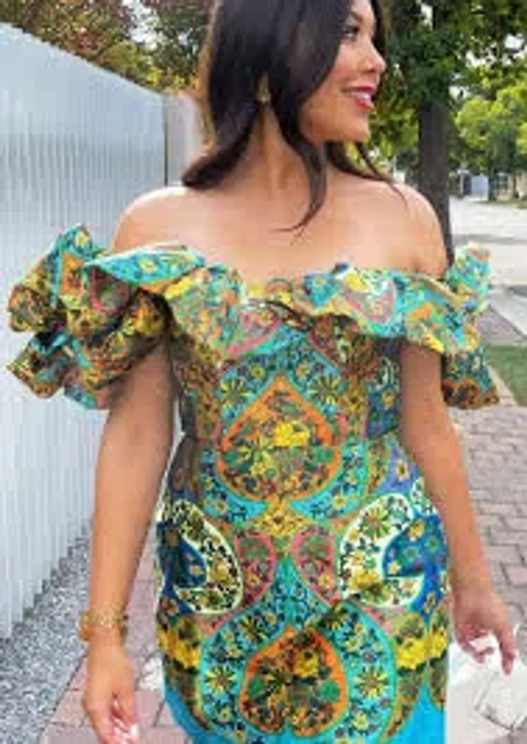 Alemais Sofie Off Shoulder Mini Dress Multi Floral Size AU 10 for rent on The Volte - main image