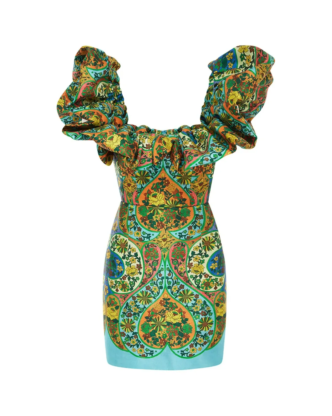 Alemais Sofie Off Shoulder Mini Dress Multi Floral Size AU 10 for rent on The Volte - main image