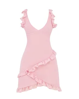 House Of CB Tania Ruffle Mini DressPink Quartz Size S / AU 8 for rent on The Volte - image 3