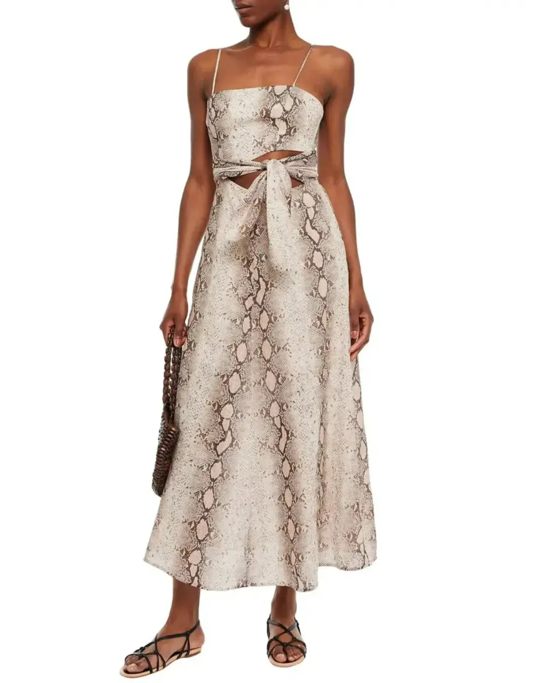 Zimmermann Bellitude Python Cut Out Dress Print Size 0 / AU 8  for rent on The Volte - main image