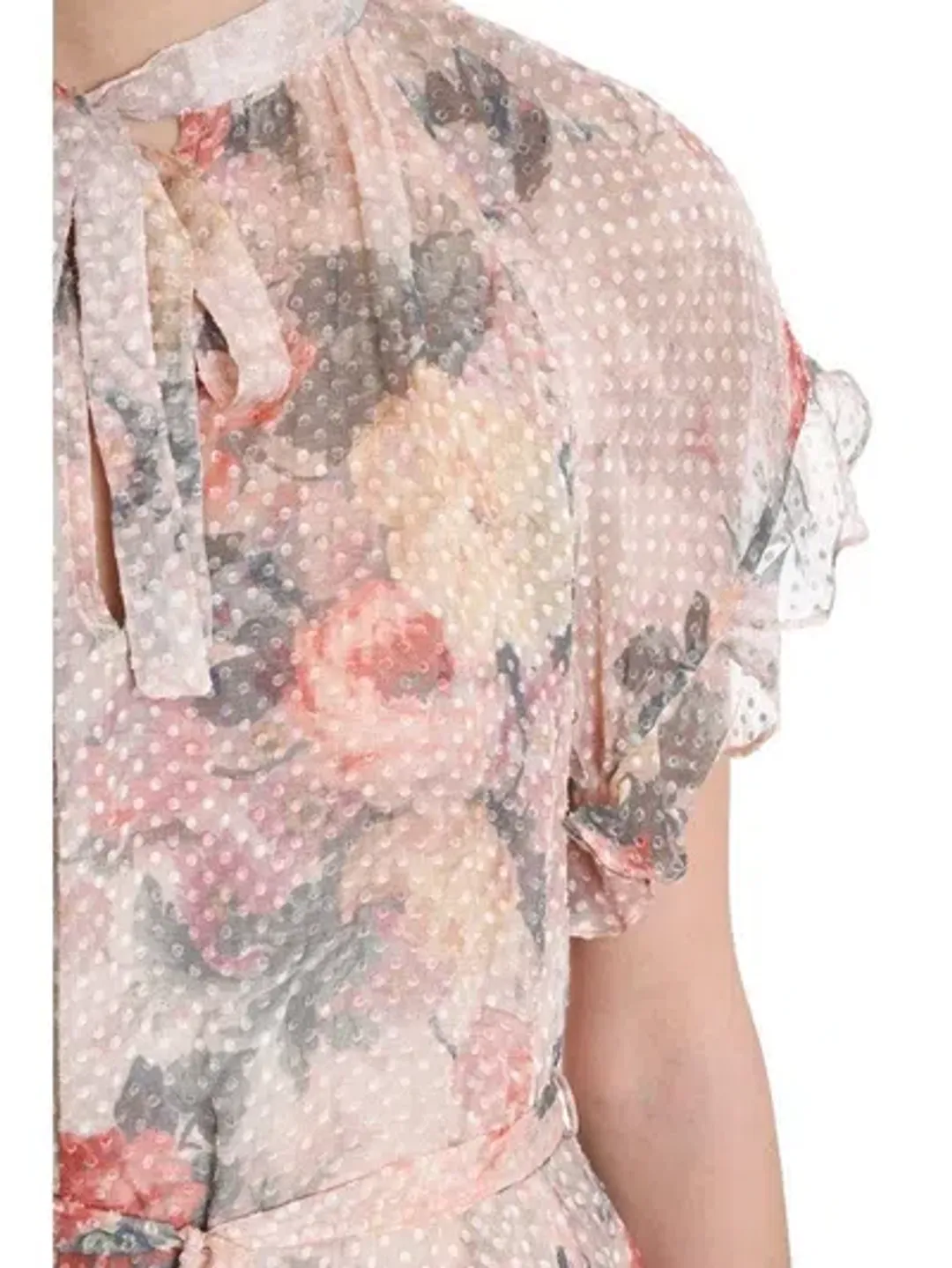 Zimmermann Radiate Cascade Frill Swing Silk Ruffle Midi Dress Floral Size 1 / 10 AU  for rent on The Volte - main image