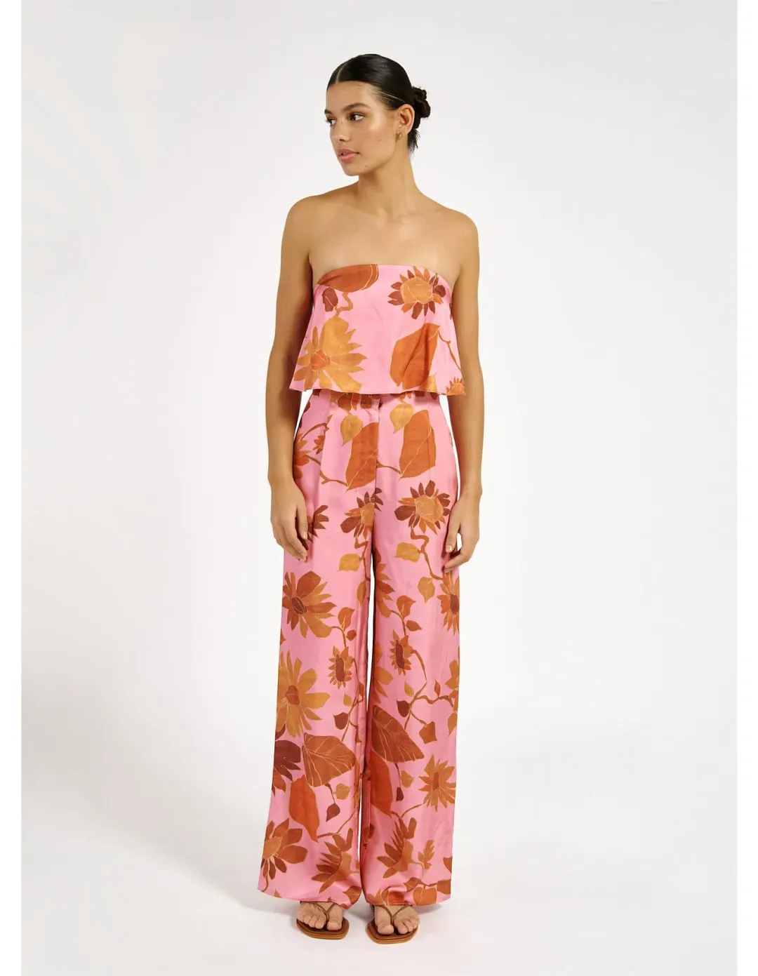 Roame Elma Bustier & Beckford Pant Set Pink & Floral Size 2/ AU 10 for rent on The Volte - main image