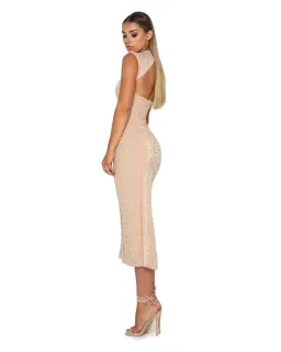 Portia & Scarlett Balmain Midi Dress Nude Size AU 10 for rent on The Volte - image 4