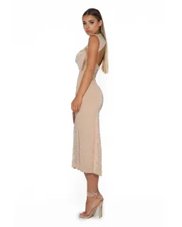 Portia & Scarlett Balmain Midi Dress Nude Size AU 10 for rent on The Volte - image 2