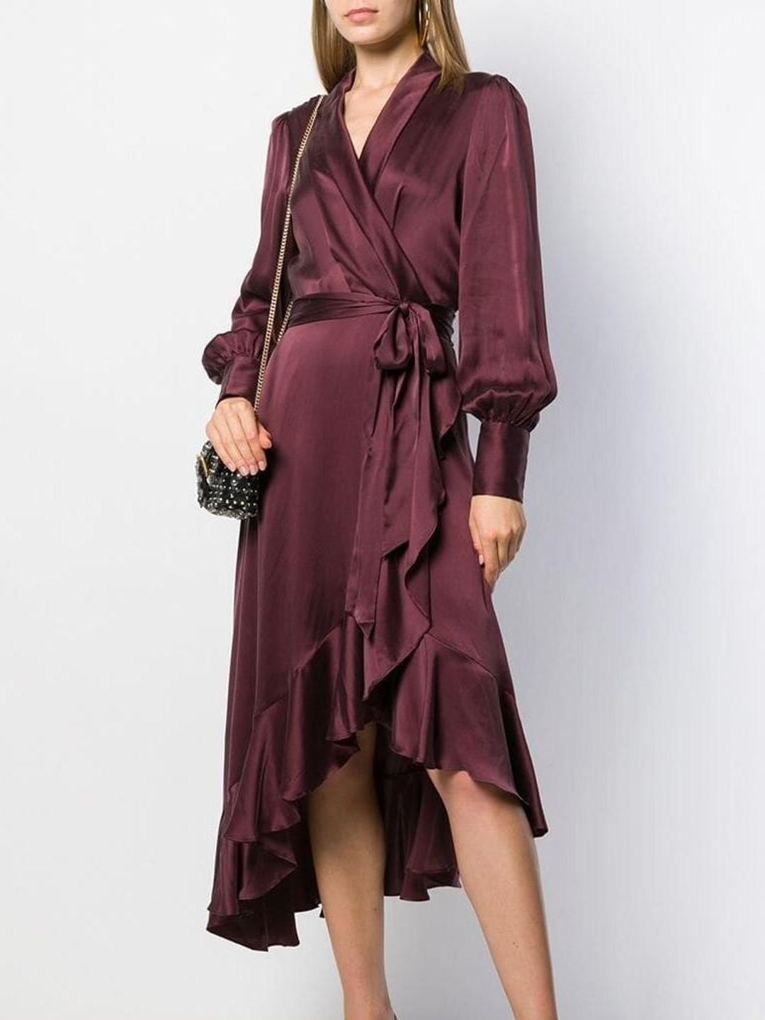 Zimmermann Espionage Wrap Dress Burgundy Size 1 /AU 10  for rent on The Volte - main image