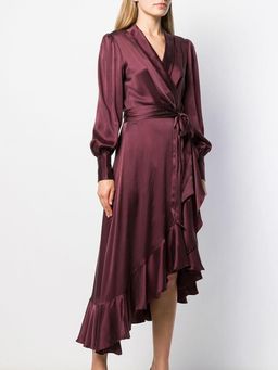 Zimmermann Espionage Wrap Dress Burgundy Size 1 /AU 10  for rent on The Volte - image 3