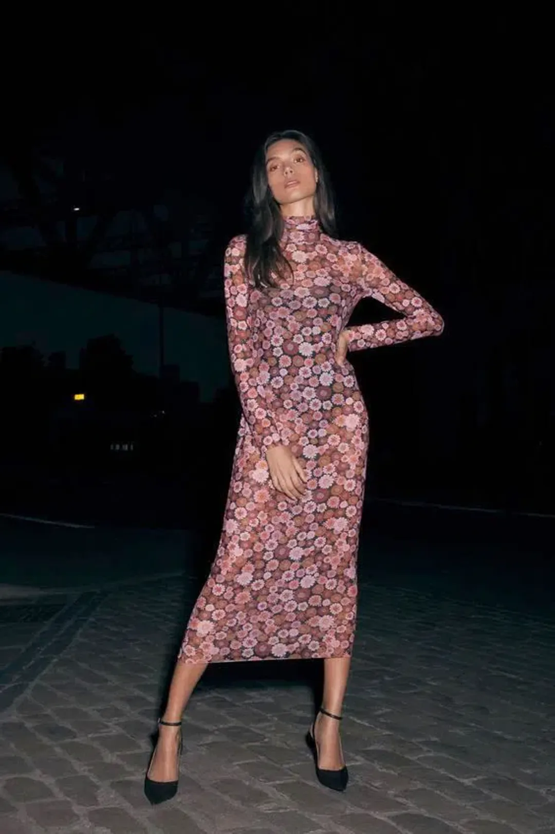 Scanlan Theodore Floral Mesh Dress Pink Size 8 for rent on The Volte - main image