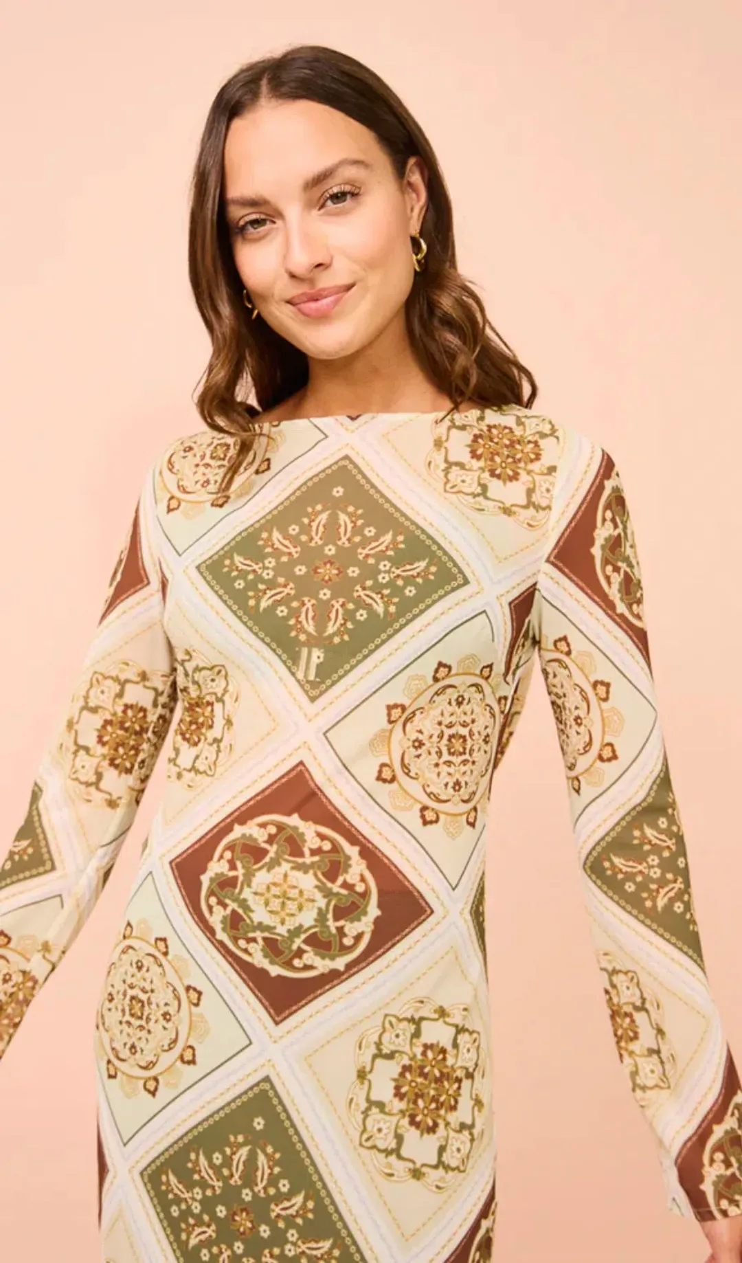 Hansen & Gretel Sundra Slip Dress in Evergreen Tile Size XL / AU 12 for rent on The Volte - main image