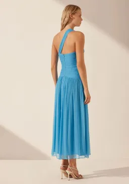 Shona Joy Margot One Shoulder Midi Dress in Aqua Size 8 for rent on The Volte - image 3